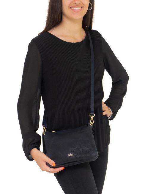 SIMONA Geantă de umăr din piele Tris dollar albastru de noapte - Genți femei