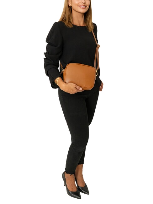 LUCIA Geantă dublă de umăr Dollar din piele piele închisă la culoare - Genți femei