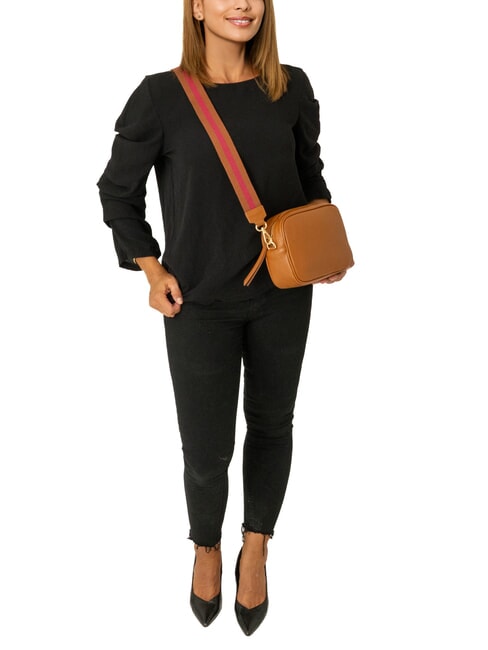 LUCIA Geantă dublă de umăr Dollar din piele piele închisă la culoare - Genți femei