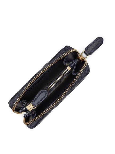 LOGO EMBOSSED Portofel mic din piele cu fermoar bleumarin8 - Portofele femei
