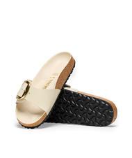 BIRKENSTOCK MADRID BIG BUCKLE Papuc din piele lacuita stralucire ecru - Pantofi femei - 5