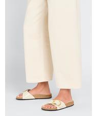 BIRKENSTOCK MADRID BIG BUCKLE Papuc din piele lacuita stralucire ecru - Pantofi femei - 7