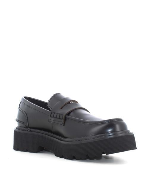 SLASH 3947 Pantofi mocasini din piele negru - Pantofi femei