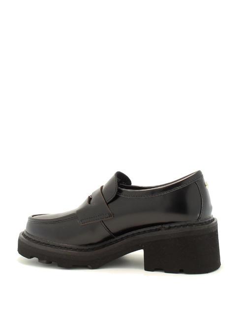 GRACE 3923 Pantofi mocasini din piele negru - Pantofi femei