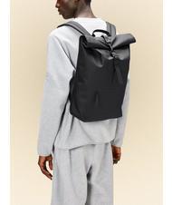 RAINS ROLLTOP RUCKSACK Rucsac mare impermeabil negru - Rucsacuri pentru școală și timp liber - 4