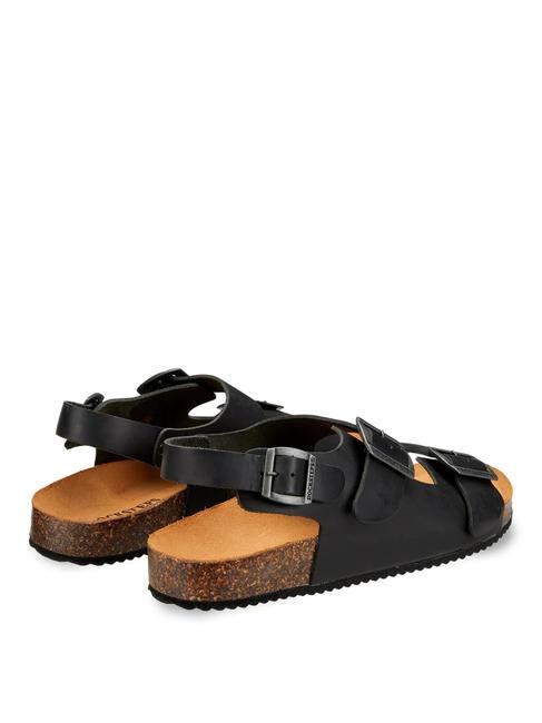 VEGA 2288 Sandale franciscane din piele negru - Pantofi bărbați