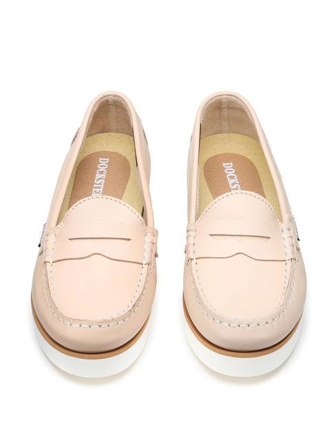 LOMA 1510 Pantof de barca din piele cremă - Pantofi femei