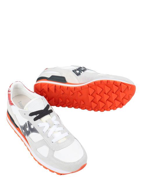 SHADOW ORIGINAL Tenisi din piele intoarsa alb negru - Pantofi bărbați