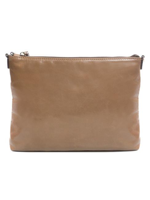 CLUTCH Geanta cu bareta de umar, din piele camee - Genți femei