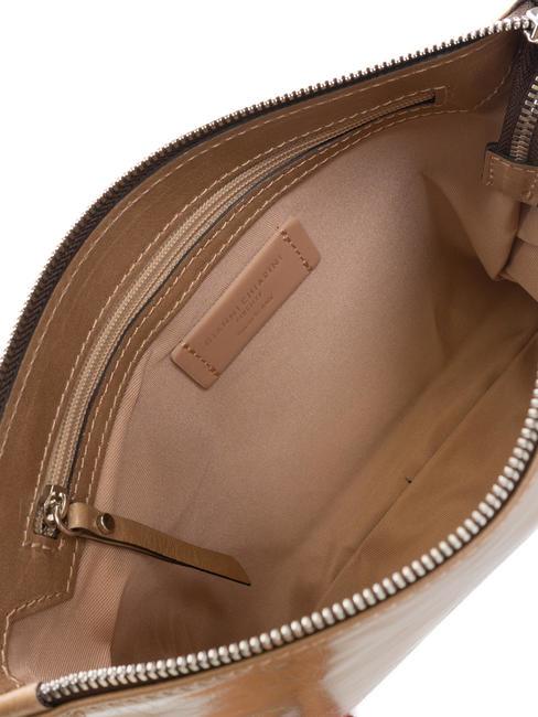 CLUTCH Geanta cu bareta de umar, din piele camee - Genți femei