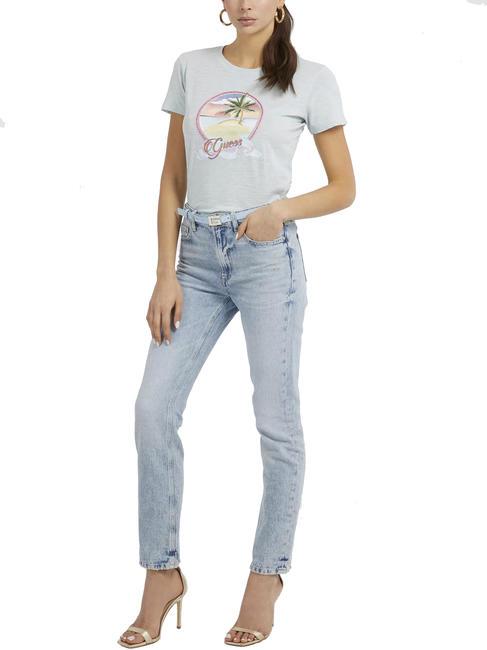 PALM Tricou din bumbac cu decolteu pastă acidă de mentă - tricou