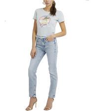 GUESS PALM Tricou din bumbac cu decolteu pastă acidă de mentă - tricou - 3