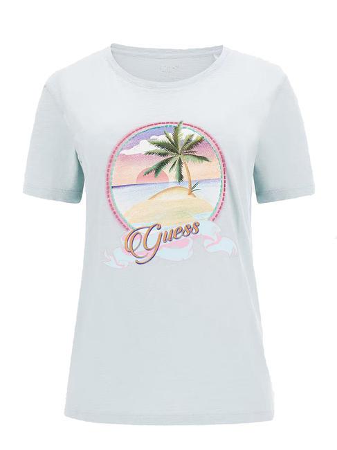 PALM Tricou din bumbac cu decolteu pastă acidă de mentă - tricou