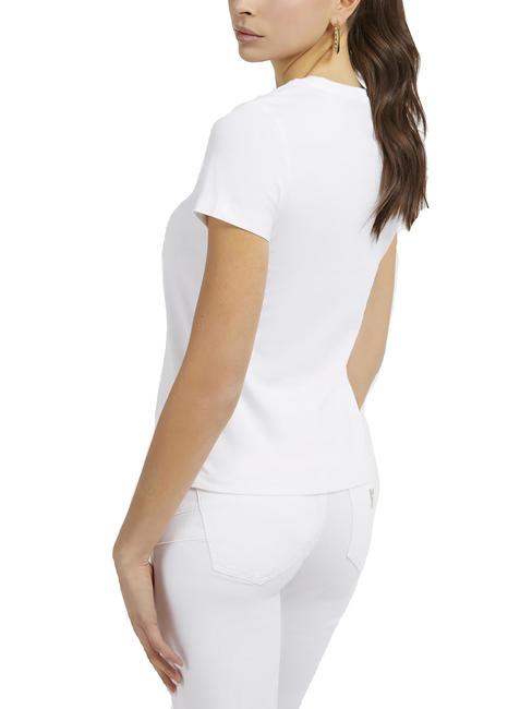 SHADED Tricou din bumbac cu decolteu alb purpuriu - tricou