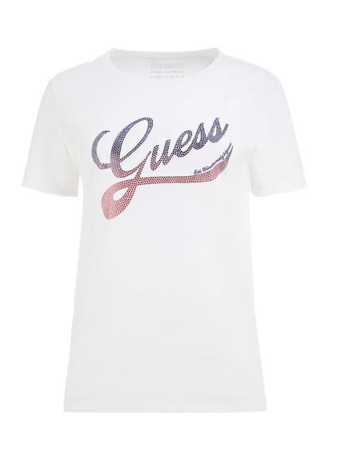 SHADED Tricou din bumbac cu decolteu alb purpuriu - tricou
