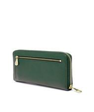 SPALDING TIFFANY Portofel mare cu fermoar din piele verde inchis - Portofele femei - 3