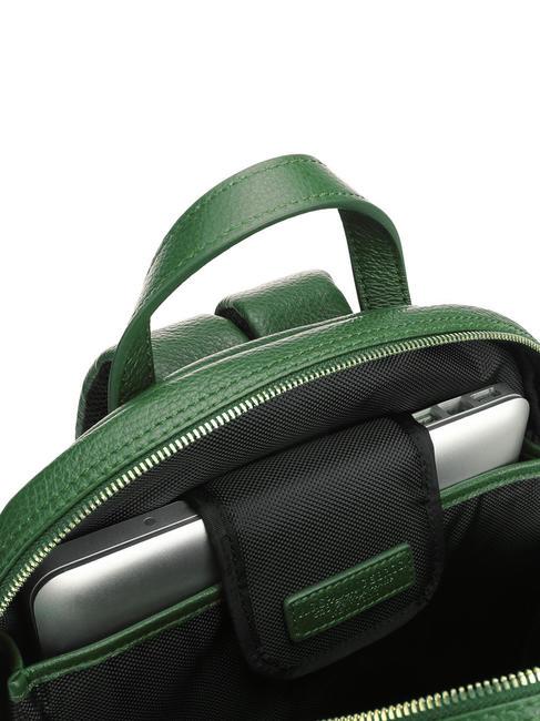 TIFFANY Rucsac din piele pentru laptop verde inchis - Genți femei