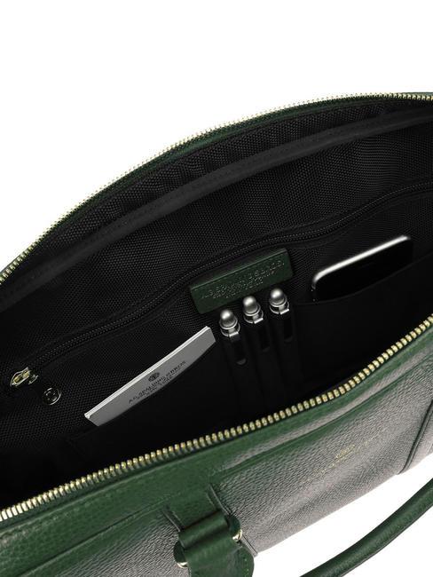 TIFFANY Servieta din piele pentru laptop de 15". verde inchis - Serviete birou