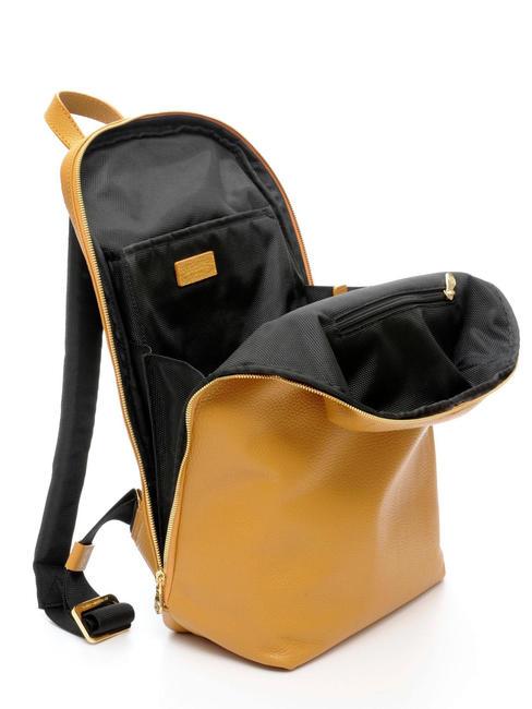 TIFFANY JANE Rucsac din piele pentru calculator de 15,6". muştar - Rucsacuri pentru laptop