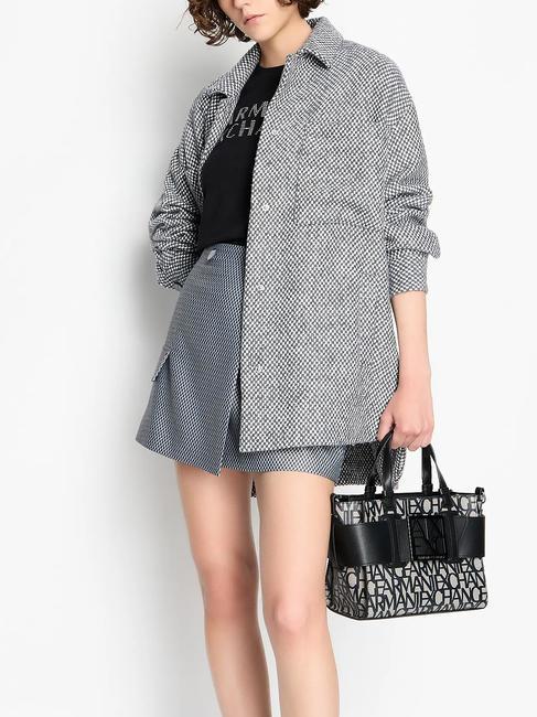 LOGO ALL OVER Geantă mică cu curea de umăr bej/negru - Genți femei