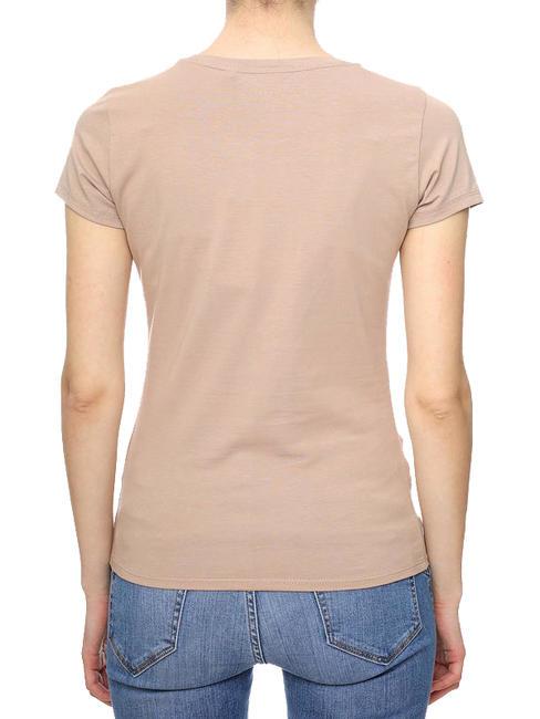 TRIANGLE CRYSTAL LOGO Tricou din bumbac cu strasuri nuanta bisque - tricou