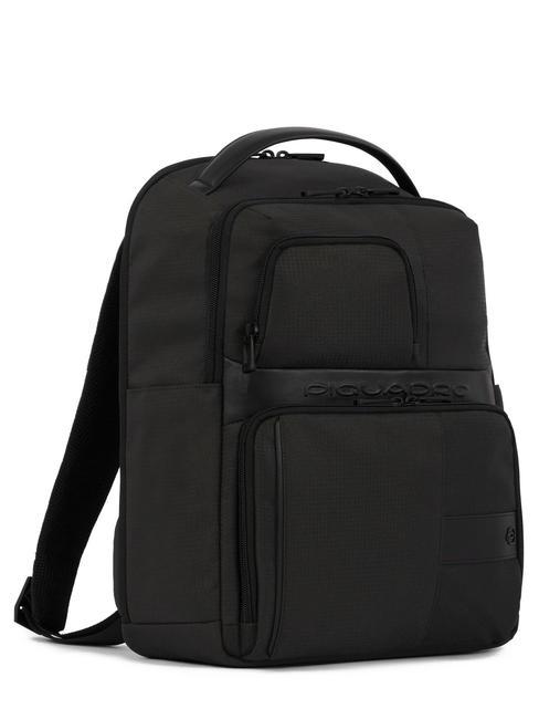 WOLLEM Rucsac din piele și material textil, suport pentru laptop de 14". negru - Rucsacuri pentru laptop