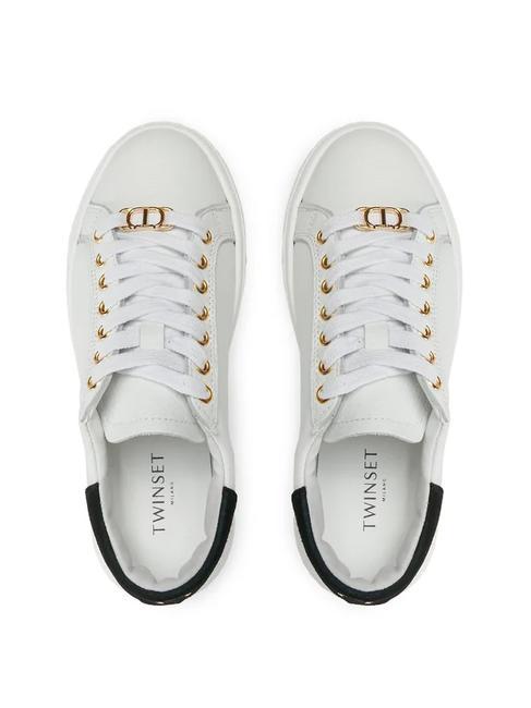 METALLIC LOGO Tenisi din piele optic/negru - Pantofi femei