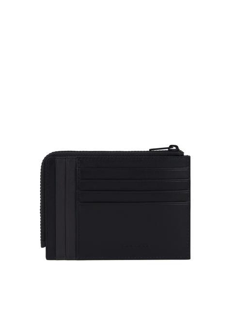 W122 Poșetă și card din piele negru - Portofele bărbați