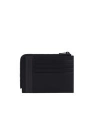 PIQUADRO W122 Poșetă și card din piele negru - Portofele bărbați - 2