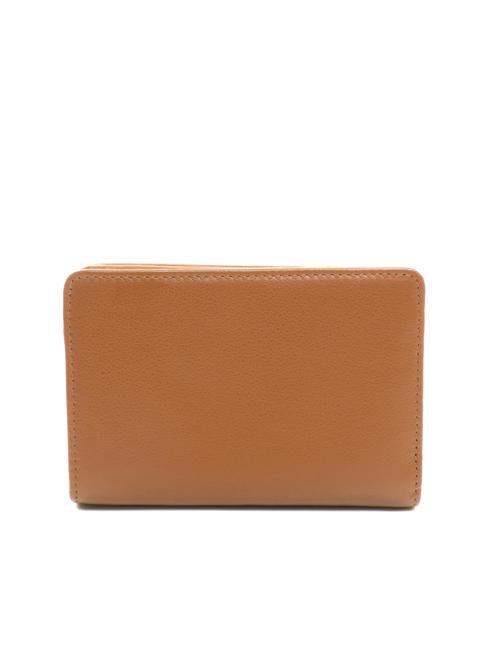 BASIC Portofel mediu din piele BROWN - Portofele femei