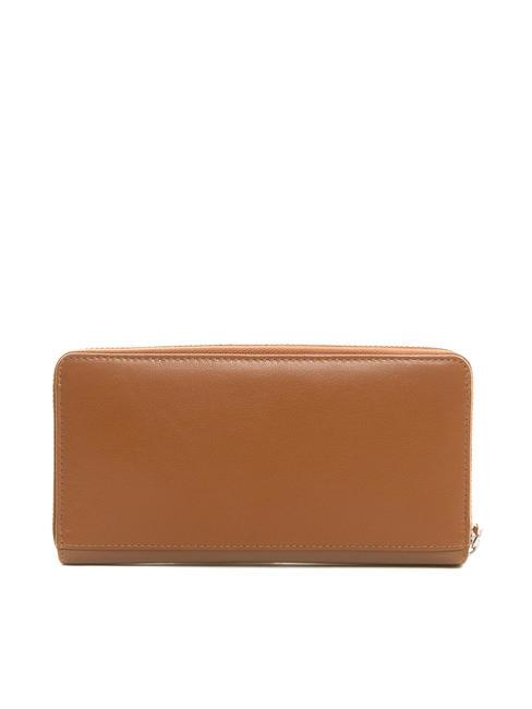 BASIC Portofel din piele cu fermoar BROWN - Portofele femei