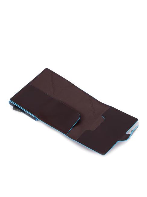 BLUE SQUARE Suport card de credit din piele si metal MAHOGANY - Portofele bărbați