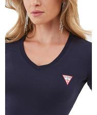 GUESS MINI TRIANGLE Tricou cu decolteu &icirc;n V albastru &icirc;nnegrit - tricou - 3