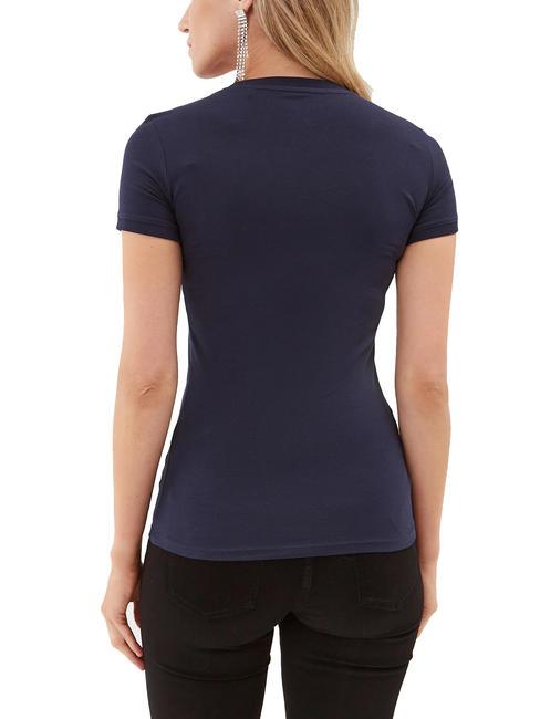 MINI TRIANGLE Tricou cu decolteu &icirc;n V albastru &icirc;nnegrit - tricou