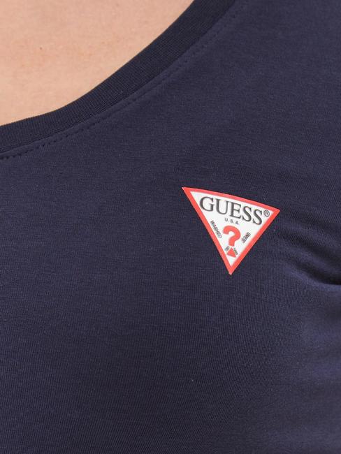 MINI TRIANGLE Tricou cu decolteu &icirc;n V albastru &icirc;nnegrit - tricou