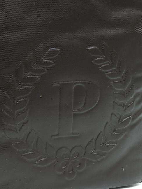 LOGO EMBOSSED Rucsac rotund din p&acirc;nză acoperită maro / crem - Serviete birou