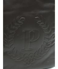 POLLINI LOGO EMBOSSED Rucsac rotund din p&acirc;nză acoperită maro / crem - Serviete birou - 3