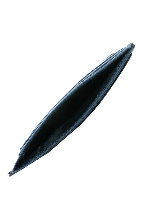 MACBETH Suport card din piele și material textil albastru - Portofele bărbați