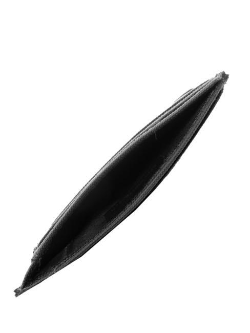 MACBETH Suport card din piele și material textil negru - Portofele bărbați