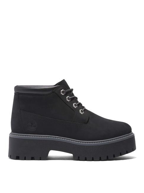 HERITAGE PLATFORM Botine din nubuck Jetblack - Pantofi femei