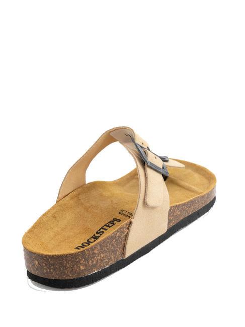 VEGA Sandale tanga din piele intoarsa taupe - Pantofi femei