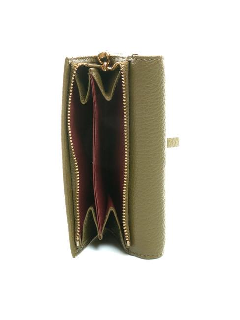 DOT Portofel mic din piele texturată loden - Portofele femei