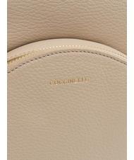 COCCINELLE ALPHA Rucsac din piele texturată roz pudră - Genți femei - 3