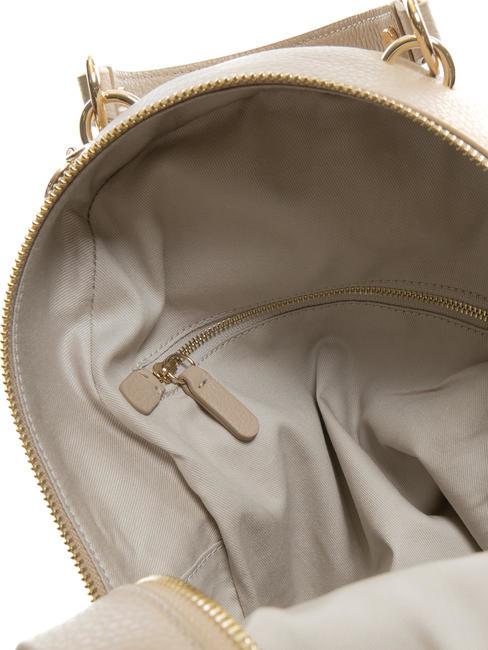 ALPHA Rucsac din piele texturată roz pudră - Genți femei