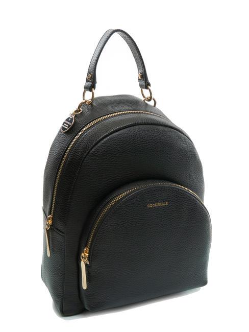 ALPHA Rucsac din piele texturată negru - Genți femei