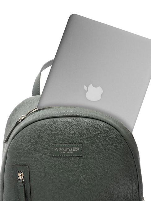 TOURIST Rucsac pentru PC de 15", din piele padure verde - Rucsacuri pentru laptop