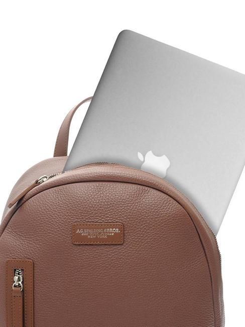 TOURIST Rucsac pentru PC de 15", din piele Maro - Rucsacuri pentru laptop