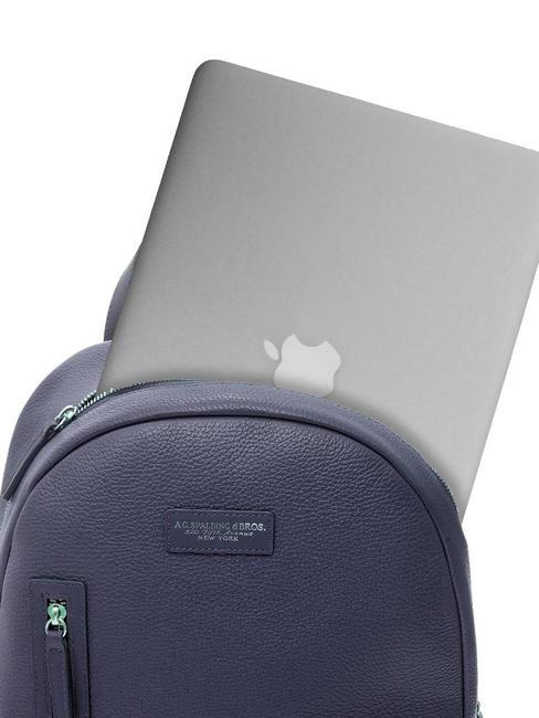 TOURIST Rucsac pentru PC de 15", din piele albastru - Rucsacuri pentru laptop