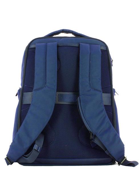 WOODY Rucsac din piele și material textil pentru computer de 15,6". albastru - Rucsacuri pentru laptop