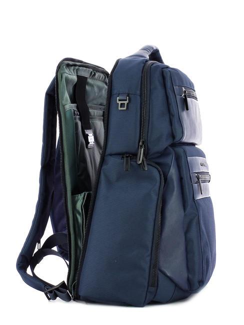 WOODY Rucsac din piele și material textil pentru computer de 15,6". albastru - Rucsacuri pentru laptop